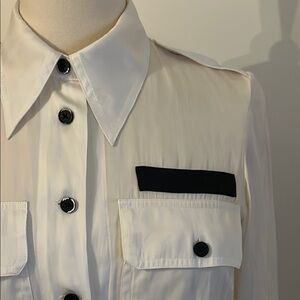 🇫🇷 Zadig & Voltaire Toast Cream & Black Satin Blouse S